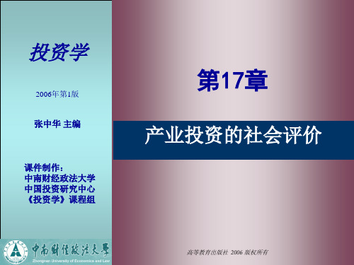 第17章 产业投资的社会评价
