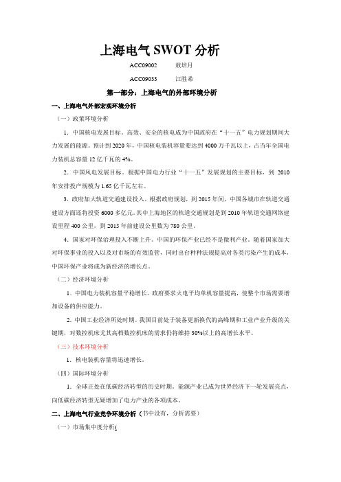 上海电器SWOT分析1