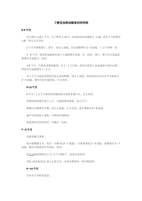 宝宝什么时候添加辅食_宝宝添加辅食的时间表