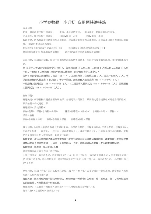 六年级  小学奥数题 小升初应用题专练