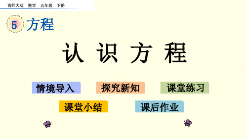 西师大数学课件(五下)认识方程