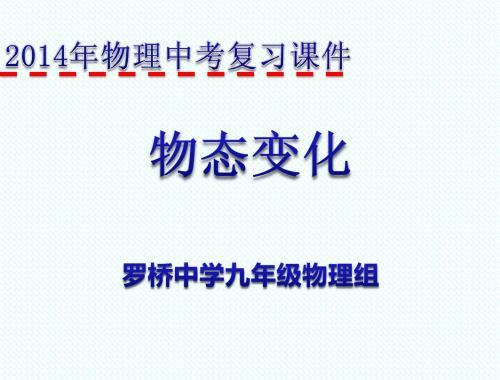 2014年物理中考复习课件之物态变化PPT 精品