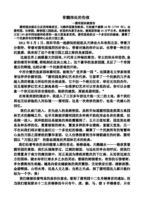圆明园实践报告作业