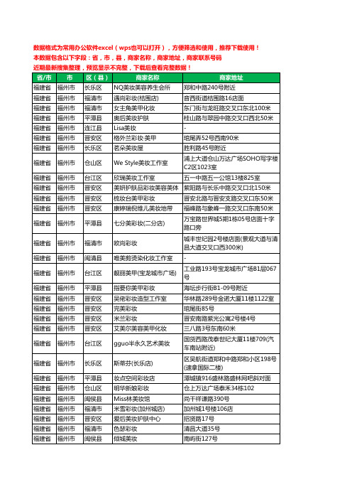 2020新版福建省福州市彩妆工商企业公司商家名录名单联系电话号码地址大全211家