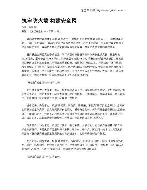 筑牢防火墙 构建安全网