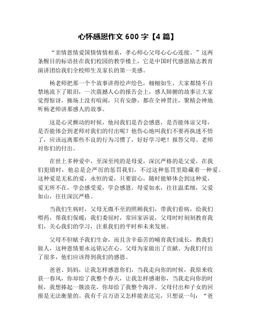 心怀感恩作文600字【4篇】