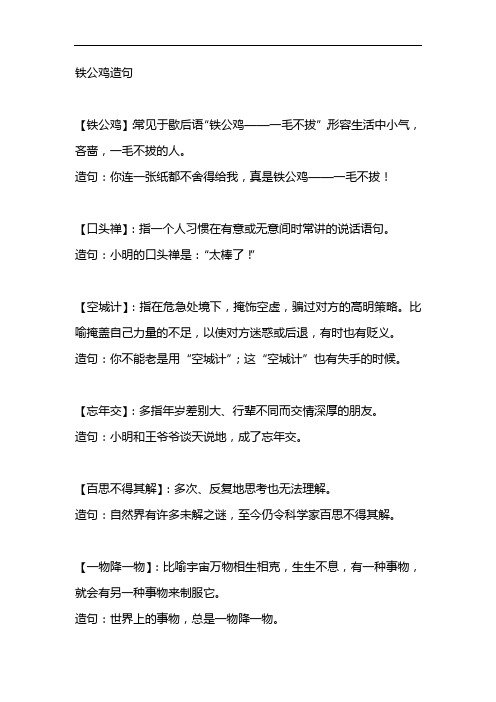 铁公鸡造句