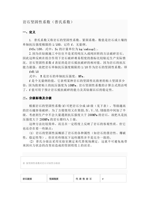 岩石坚固性系数