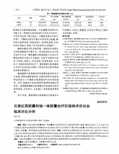 云南红药胶囊和独一味胶囊治疗肛肠病术后出血临床对比分析