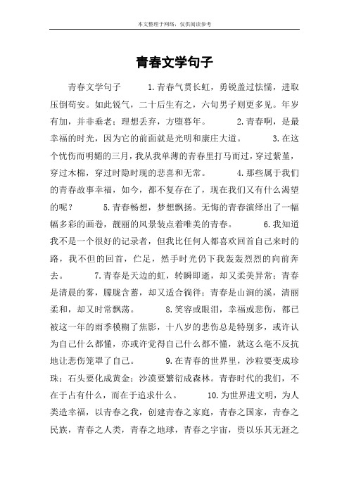 青春文学句子