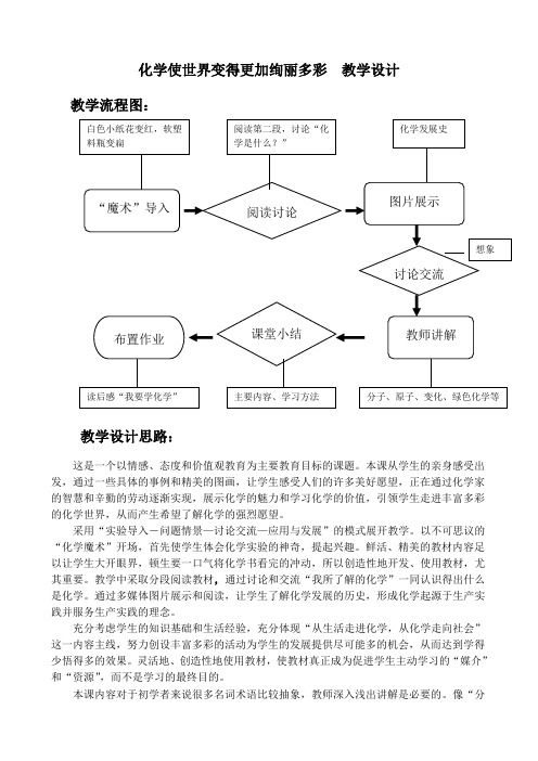 人教版九年级化学绪言教学设计