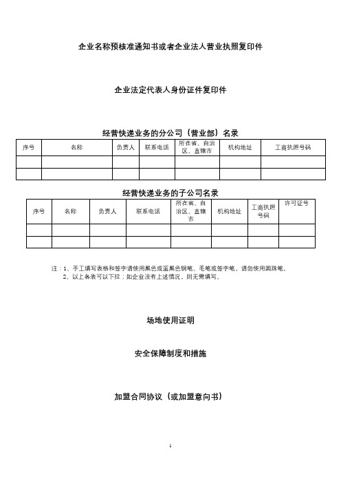 企业名称预核准通知书或者企业法人营业执照复印件【模板】