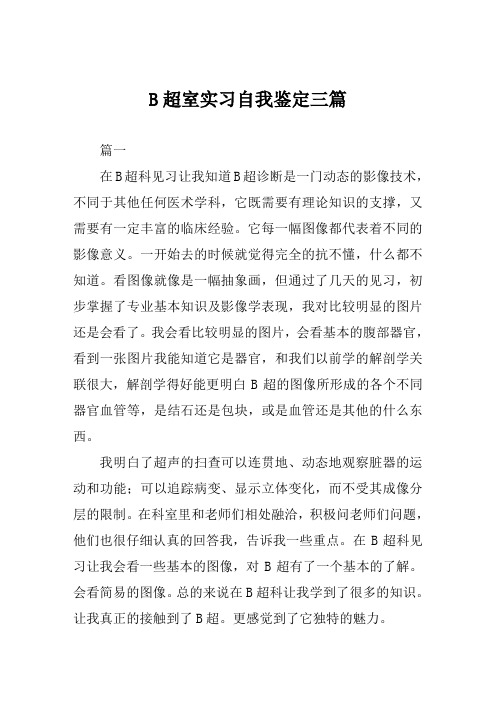 B超室实习自我鉴定三篇