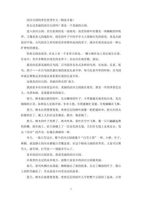 滨河公园的景色优秀作文(最新)