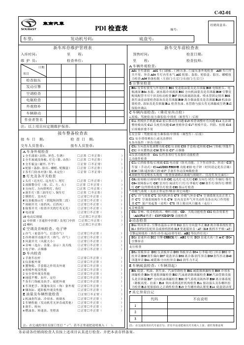 280924   PDI检查表