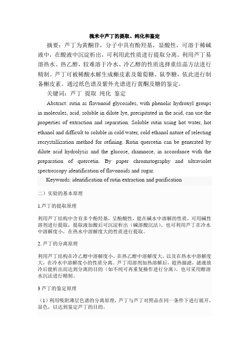 芦丁的提取纯化鉴定
