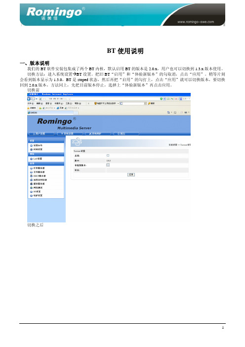 BT使用说明