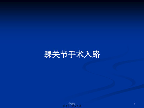 踝关节手术入路PPT教案