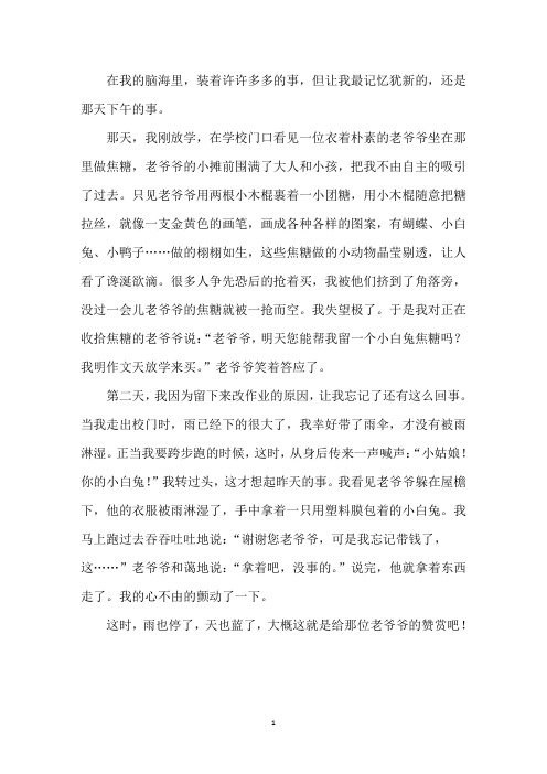 中小学朴素的真情作文精选