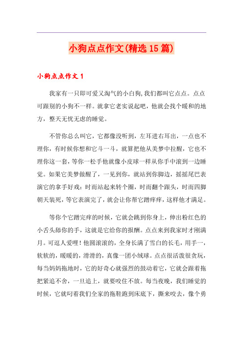 小狗点点作文(精选15篇)