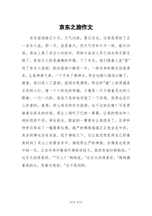 京东之旅作文_五年级作文