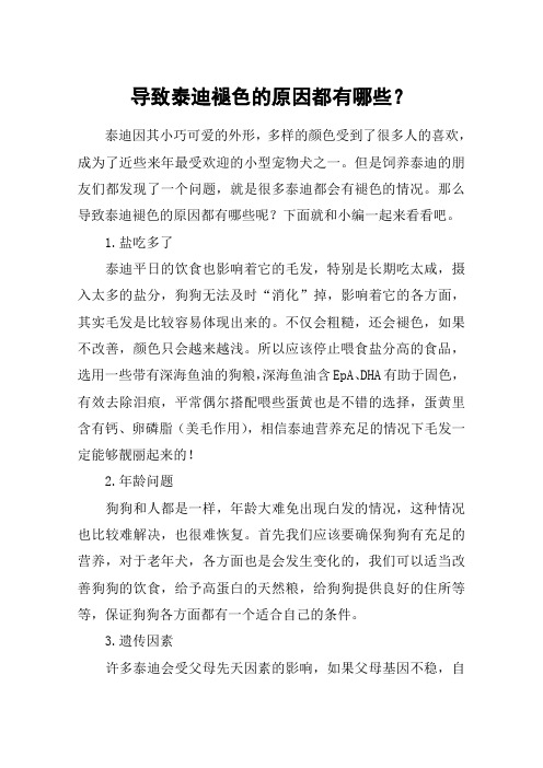 导致泰迪褪色的原因都有哪些？