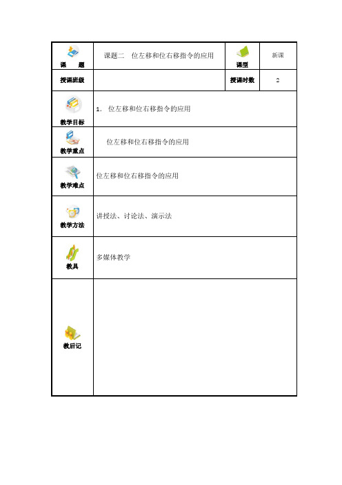 位左移和位右移指令应用5