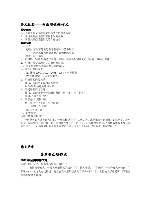 高中各种类型作文  教案