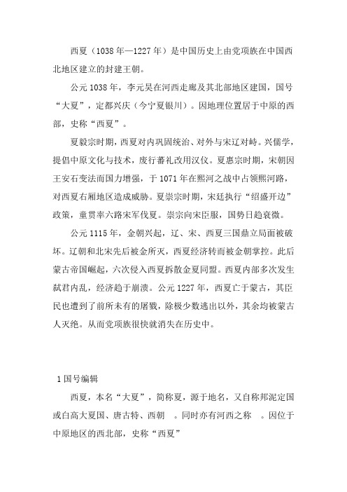 西夏文化资料