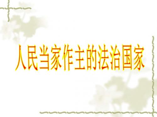 思想品德人教九年级全一册(2013年修订)《人民当家作主的法治国家》课件1