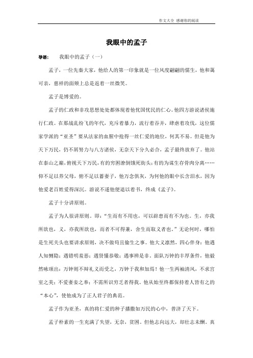 我眼中的孟子