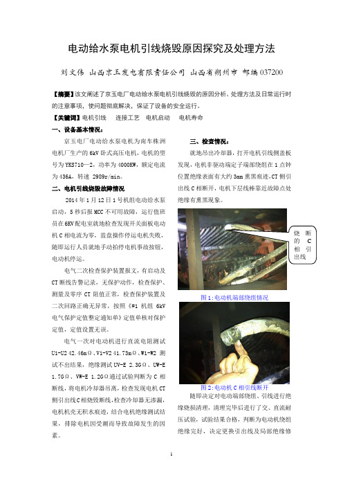 电动给水泵电机引线烧毁原因探究及处理方法 (上传)