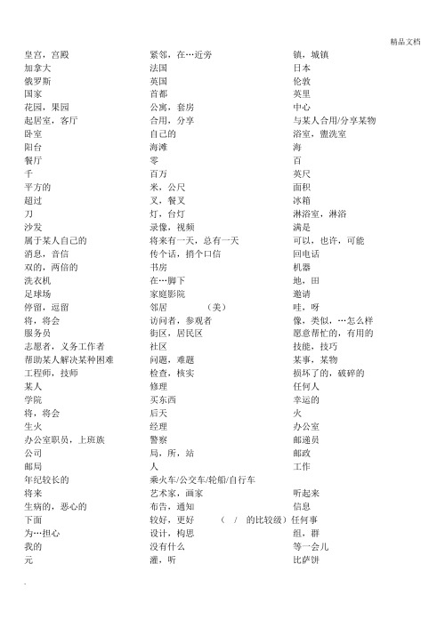 译林版牛津英语7B 单词词组句子