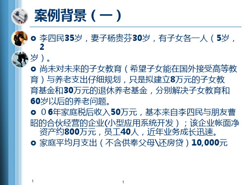 个人理财案例分析(课堂PPT)
