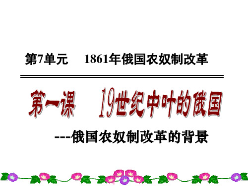 1861年俄国农奴制改革(上)