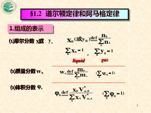 1-02理想气体混合物道尔顿定律和阿马格定律