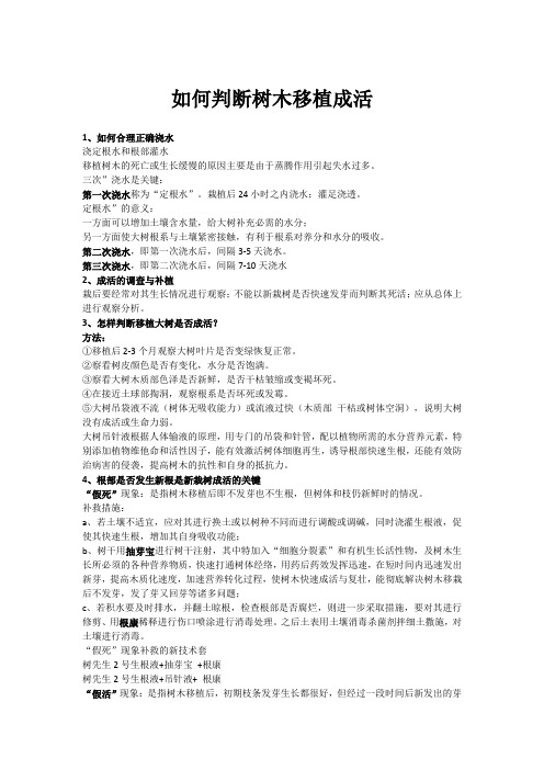 如何判断树木移植成活