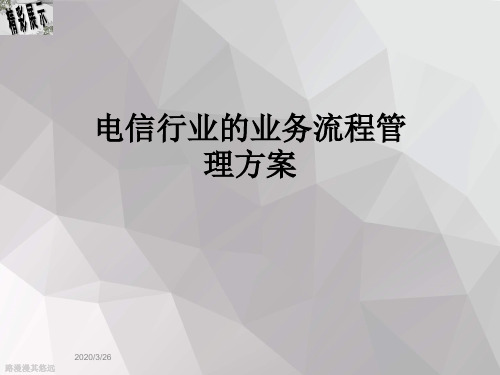 电信行业的业务流程管理方案