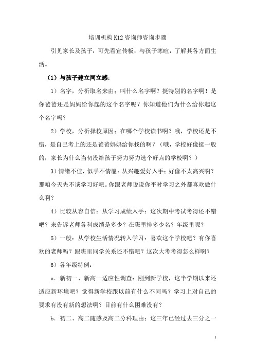 培训学校教育机构K12咨询师咨询详细步骤7页