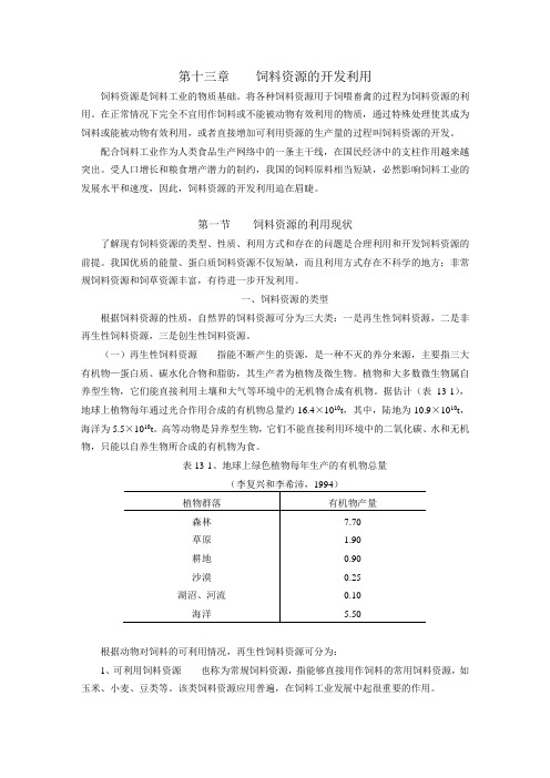 饲料资源的开发利用  PPT