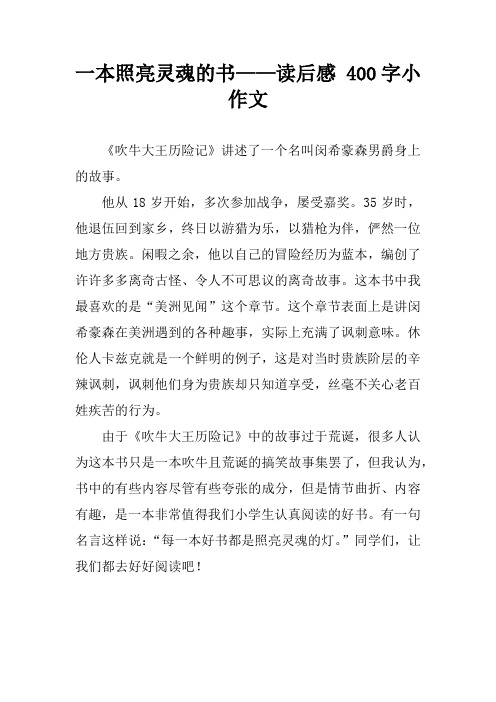 一本照亮灵魂的书——读后感 400字小作文