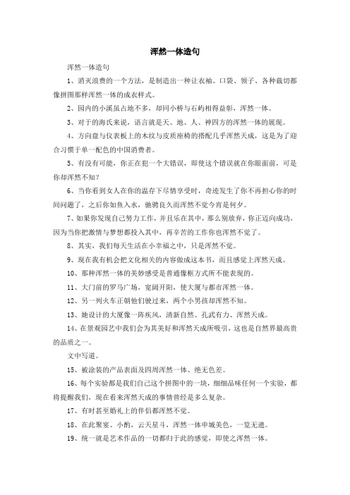 资料大全-浑然一体造句 精品
