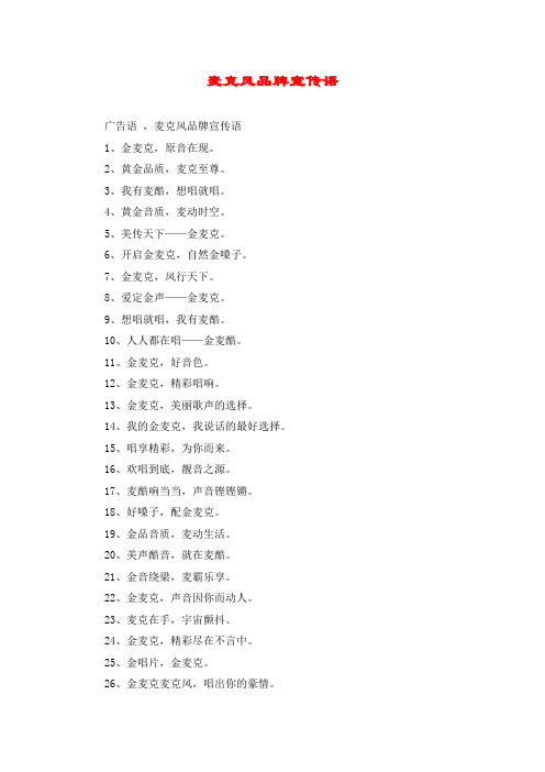 麦克风品牌宣传语