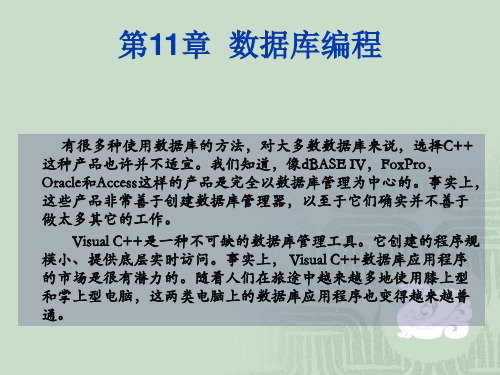 c++面向对象程序设计第11章  数据库编程