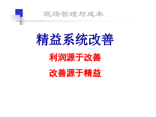 精益系统改善(丰田TPS)