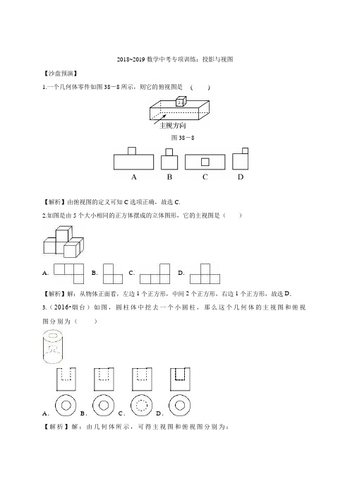 2018~2019数学中考专项 投影与视图