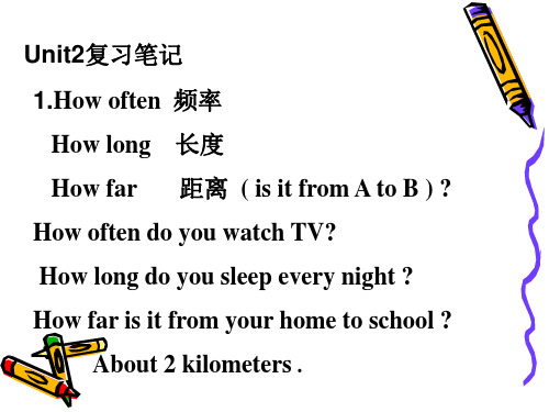 八年级英语上册Unit 2 How often do you exercise复习课件(11张ppt)