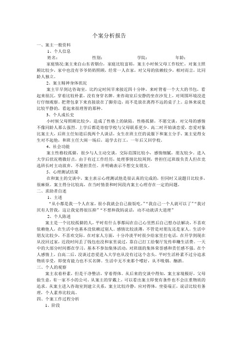 个案分析报告
