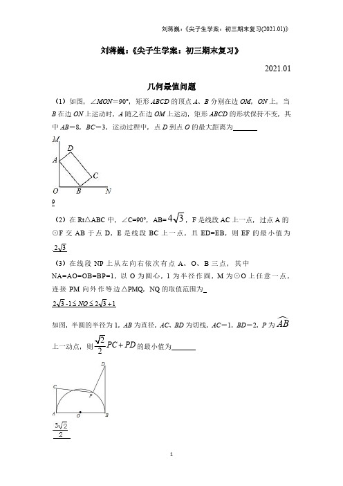 刘蒋巍：《尖子生学案：初三期末复习(2021.01)》