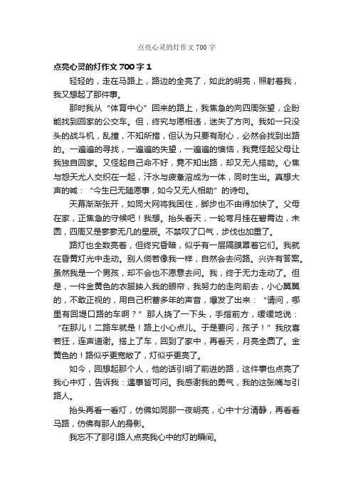 点亮心灵的灯作文700字